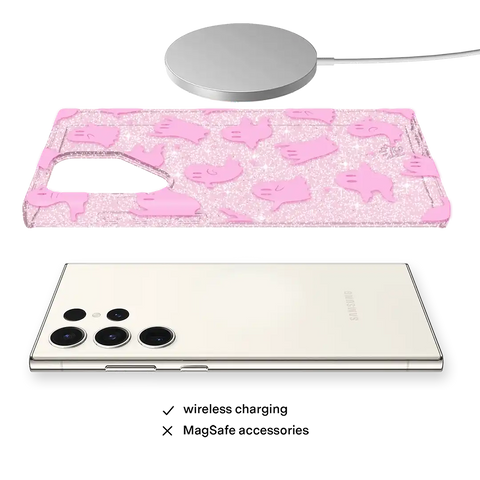 Ghosted Pink Glitter Samsung Case