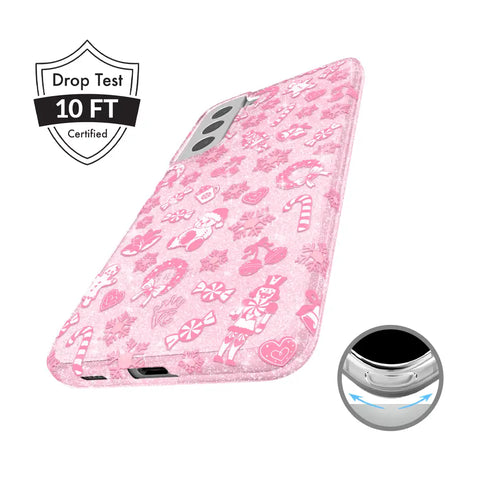 Pink Christmas Glitter Samsung Case