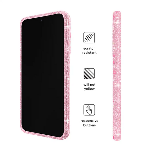Pink Hanukkah Glitter Samsung Case