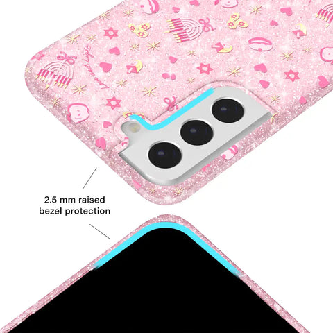 Pink Hanukkah Glitter Samsung Case
