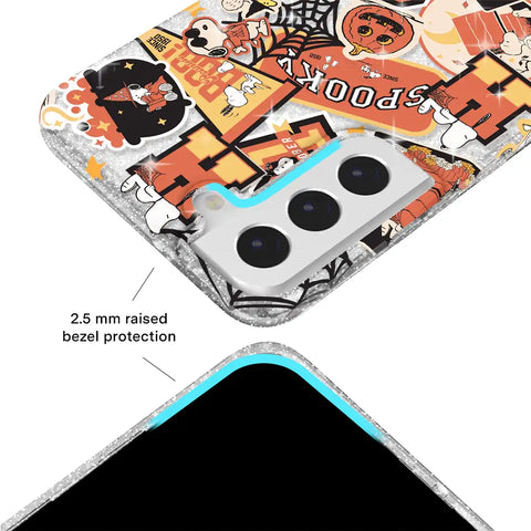Snoopy Halloween Varsity Glitter Samsung Case