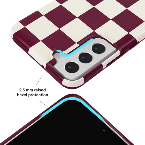 Burgundy Vibe Checker Samsung Case