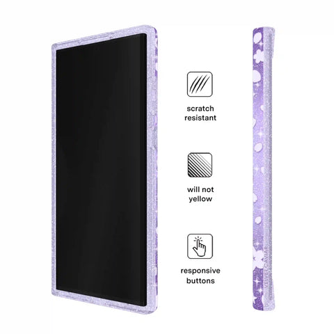 Lavender Cherry Blossom Glitter Samsung Case