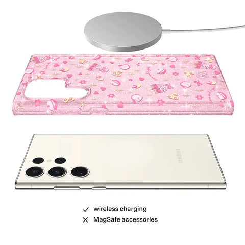 Pink Hanukkah Glitter Samsung Case