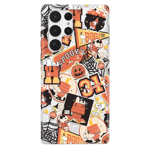 Snoopy Halloween Varsity Glitter Samsung Case