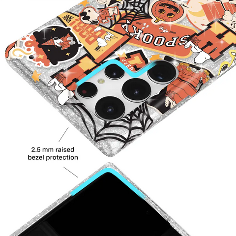 Snoopy Halloween Varsity Glitter Samsung Case