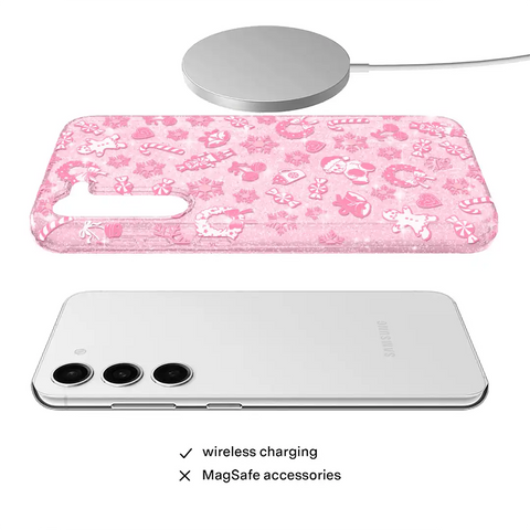 Pink Christmas Glitter Samsung Case