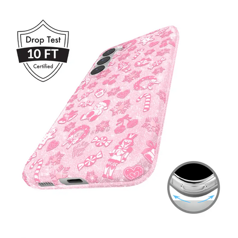 Pink Christmas Glitter Samsung Case