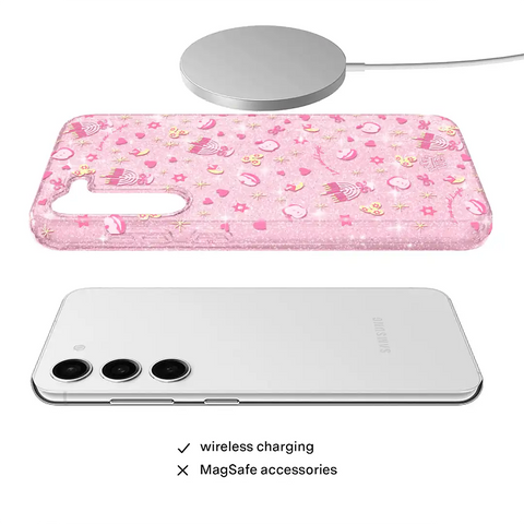Pink Hanukkah Glitter Samsung Case