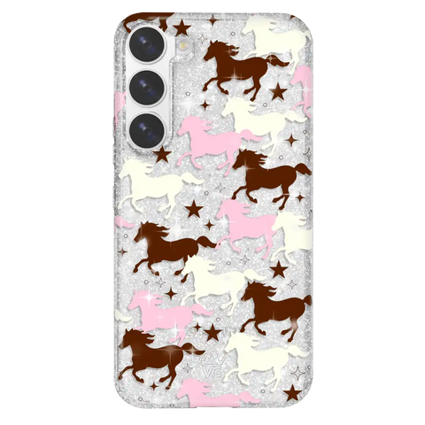 Pink Pony Glitter Samsung Case