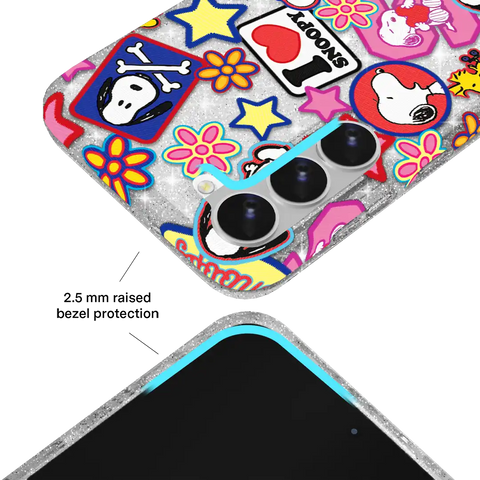 Snoopy Patchwork Glitter Samsung Case