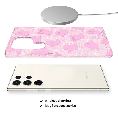 Ghosted Pink Glitter Samsung Case