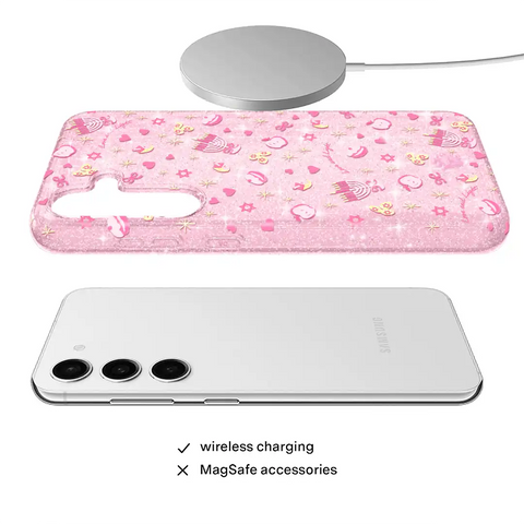 Pink Hanukkah Glitter Samsung Case