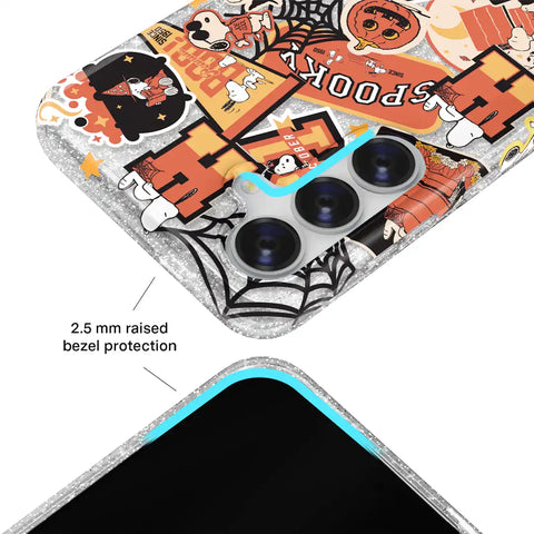 Snoopy Halloween Varsity Glitter Samsung Case