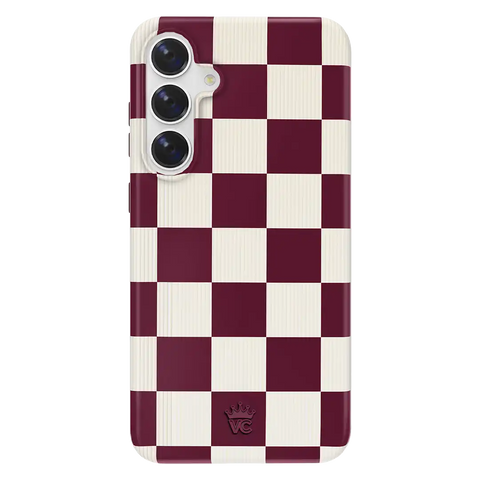 Burgundy Vibe Checker Samsung Case
