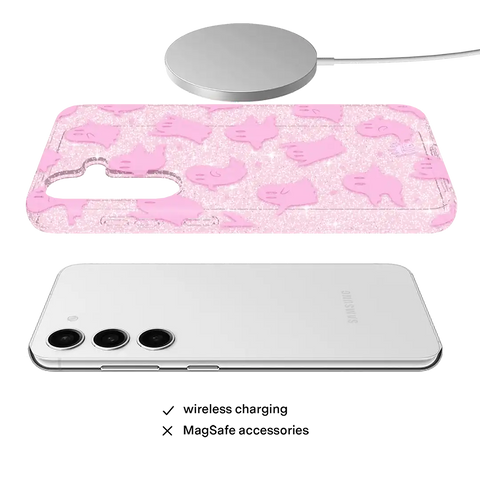 Ghosted Pink Glitter Samsung Case