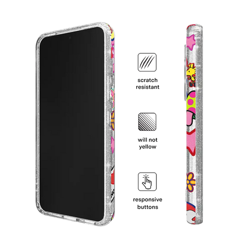 Snoopy Patchwork Glitter Samsung Case