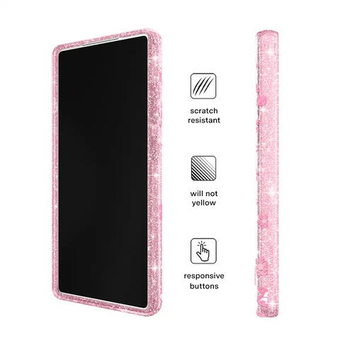 Pink Christmas Glitter Samsung Case