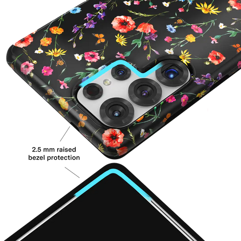 Black Wildflower Samsung Case