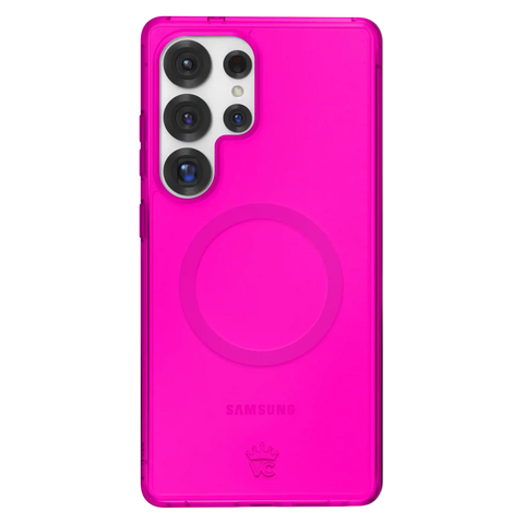 Neon Pink Clear Samsung Case