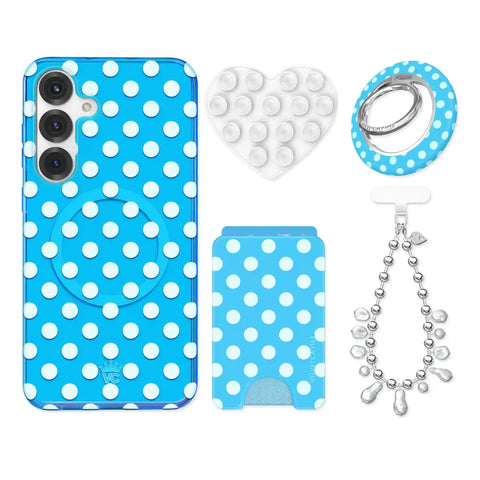 Aquamarine Polka Dot Samsung Bundle Set