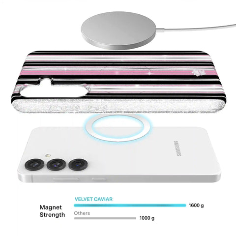 Pretty Punk Stripes Glitter Samsung Case
