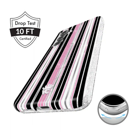 Pretty Punk Stripes Glitter Samsung Case