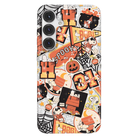 Snoopy Halloween Varsity Glitter Samsung Case