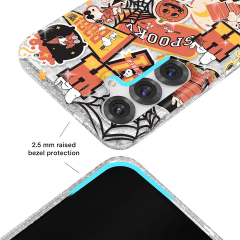 Snoopy Halloween Varsity Glitter Samsung Case