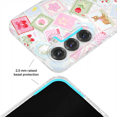 Spring Whimsy Stamps Glitter Samsung Case
