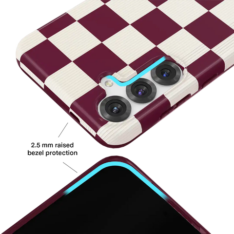 Burgundy Vibe Checker Samsung Case