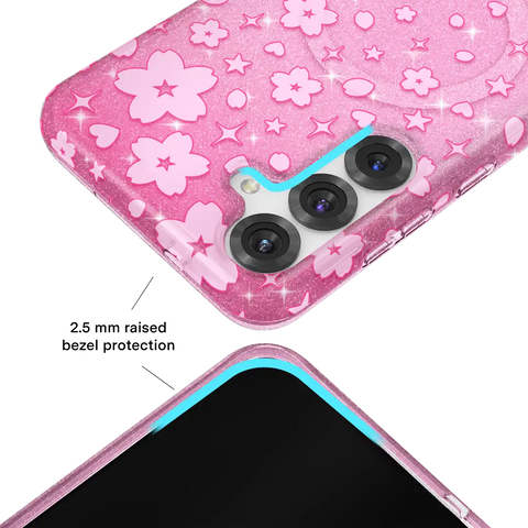 Cherry Blossom Glitter Samsung Case