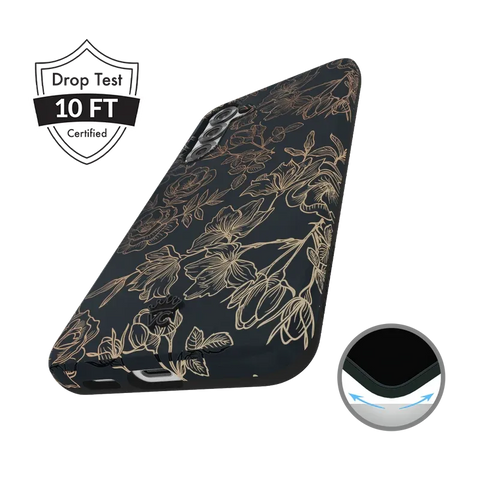 Floral Rose Gold Chrome Samsung Galaxy Case