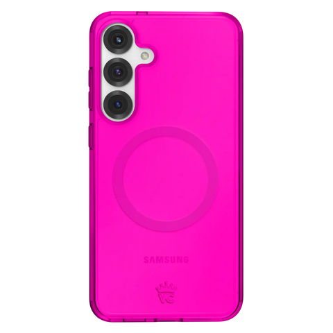 Neon Pink Clear Samsung Case