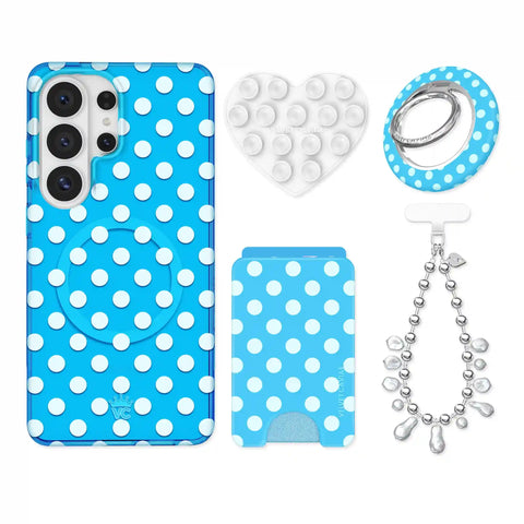 Aquamarine Polka Dot Samsung Bundle Set
