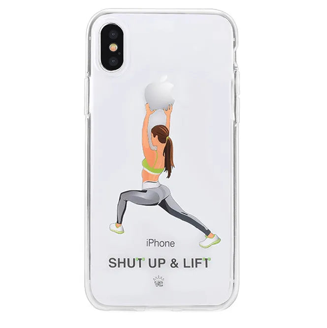 Shut Up & Lift iPhone Case Brown Hair