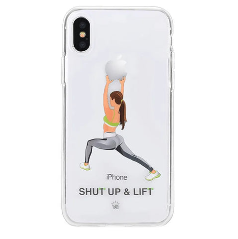 Shut Up & Lift iPhone Case Brown Hair