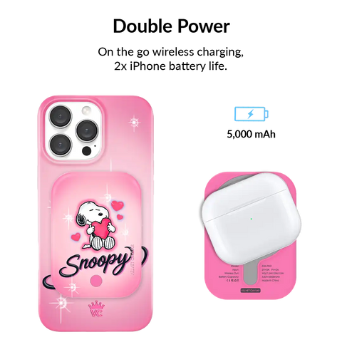 Snoopy Be Mine Portable MagSafe Charger Power Pack