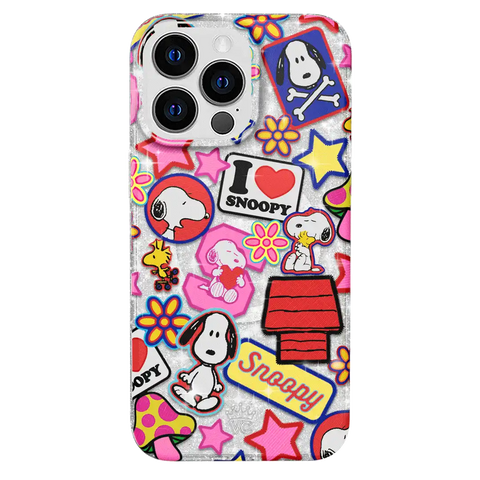Snoopy Patchwork Glitter iPhone Case