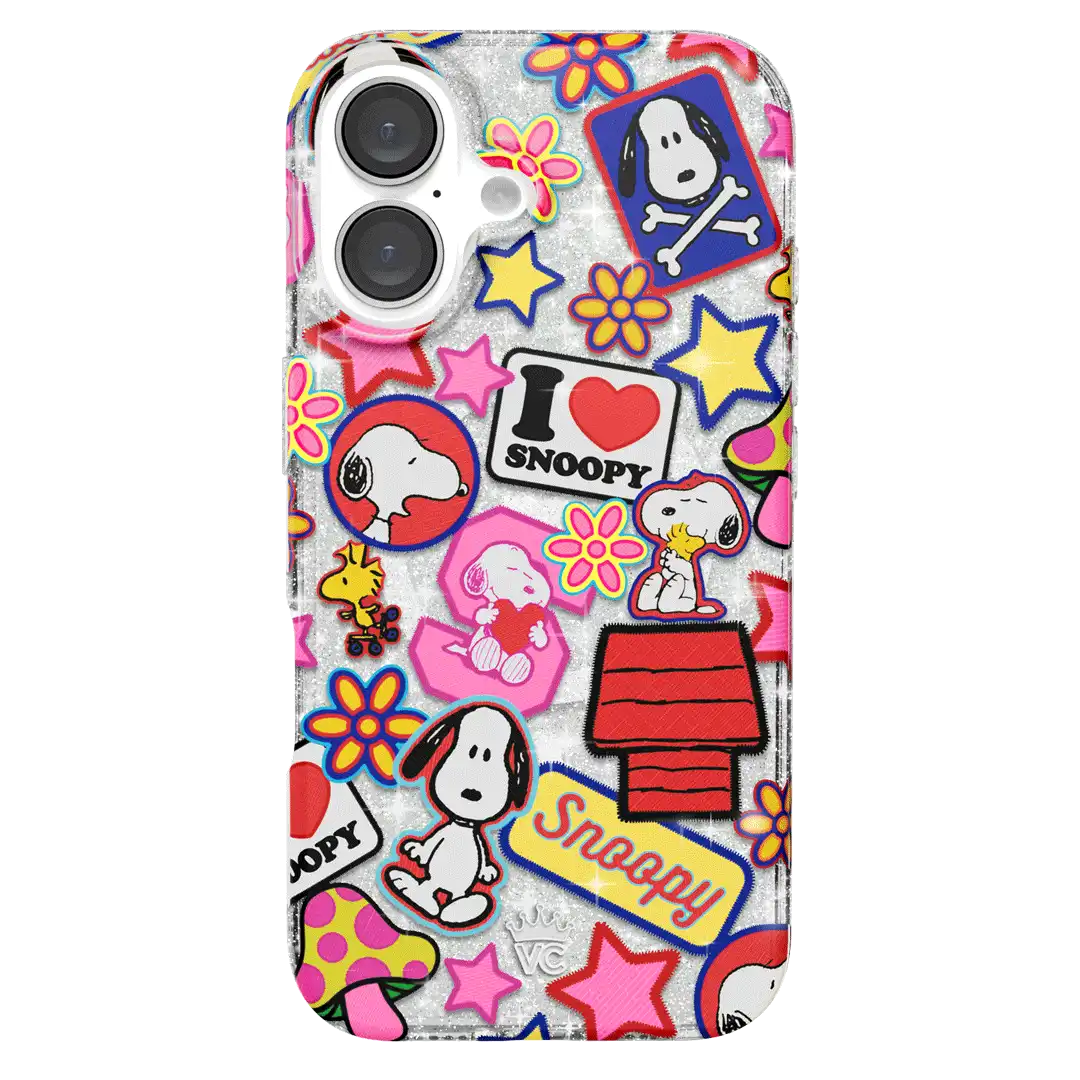 Snoopy Patchwork Glitter iPhone Case