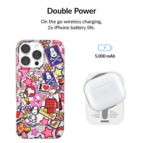 Snoopy Patchwork Portable MagSafe Charger Power Pack