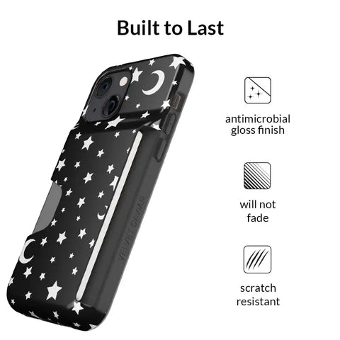 White Stars & Moon Iphone Wallet Case