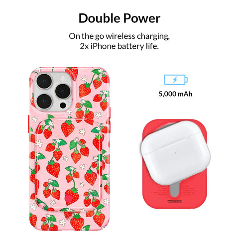 Strawberry Sweethearts Portable MagSafe Charger Power Pack