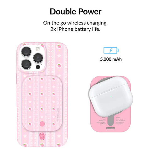 Strawberry Macaron Portable MagSafe Charger Power Pack