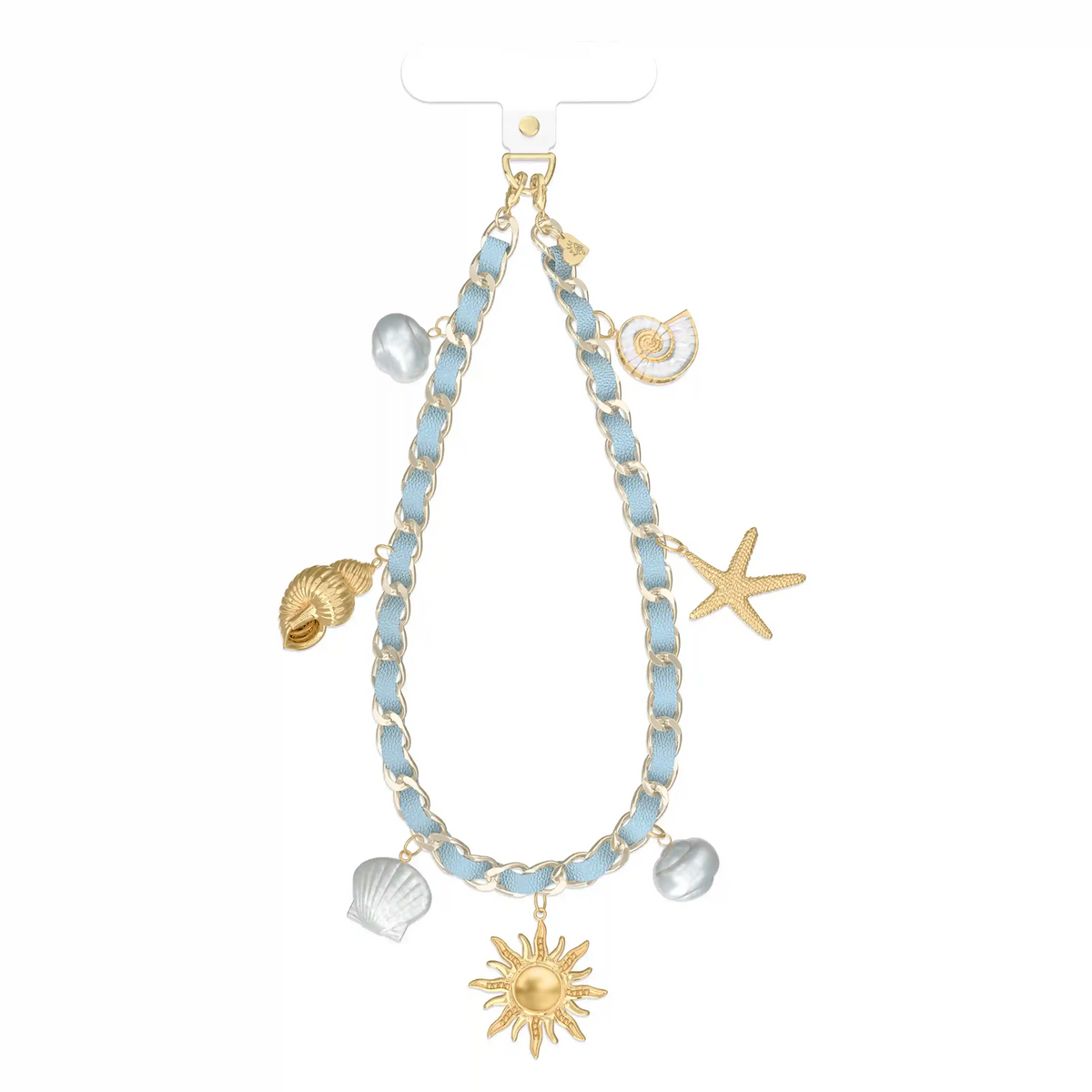 Coastal Princess Leather Chain Phone Charm