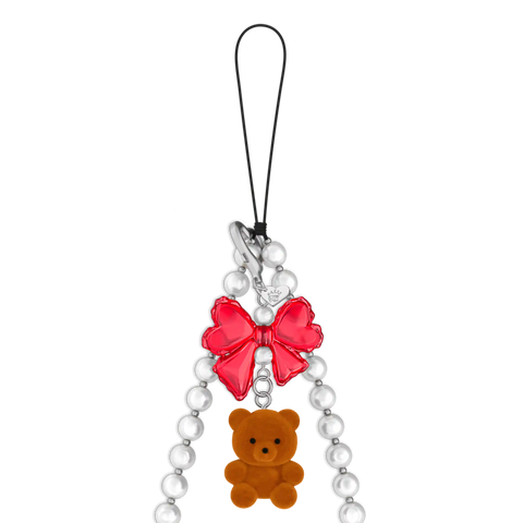 Winter Teddy Phone Charm