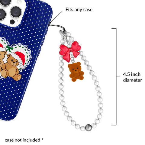 Winter Teddy Phone Charm
