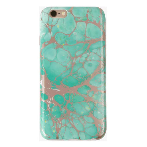 Turquoise Rose Gold Chrome iPhone Case