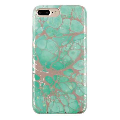 Turquoise Rose Gold Chrome iPhone Case
