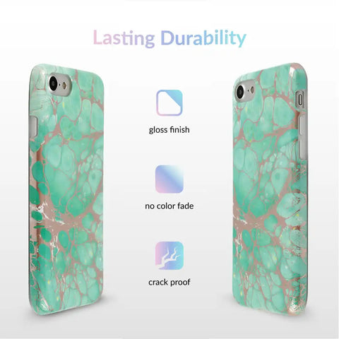 Turquoise Rose Gold Chrome iPhone Case